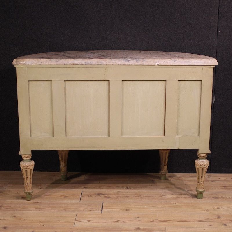 Commode demi-lune de style Bonzanigo, Louis XVI, XXe siècle, Italie photo 8200.0