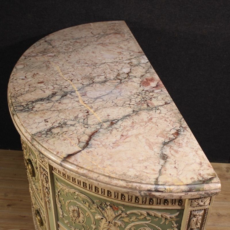 photo furniture Commode demi-lune de style Bonzanigo, Louis XVI, XXe siècle, Italie