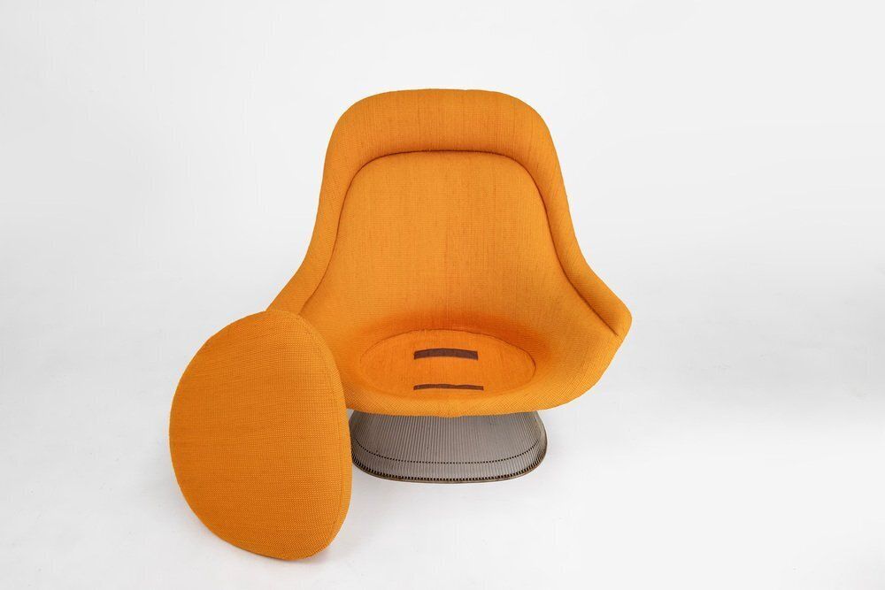 Set Of Model 1705 Easy Chair And Ottoman By Warren Platner For Knoll 1966 photo buy