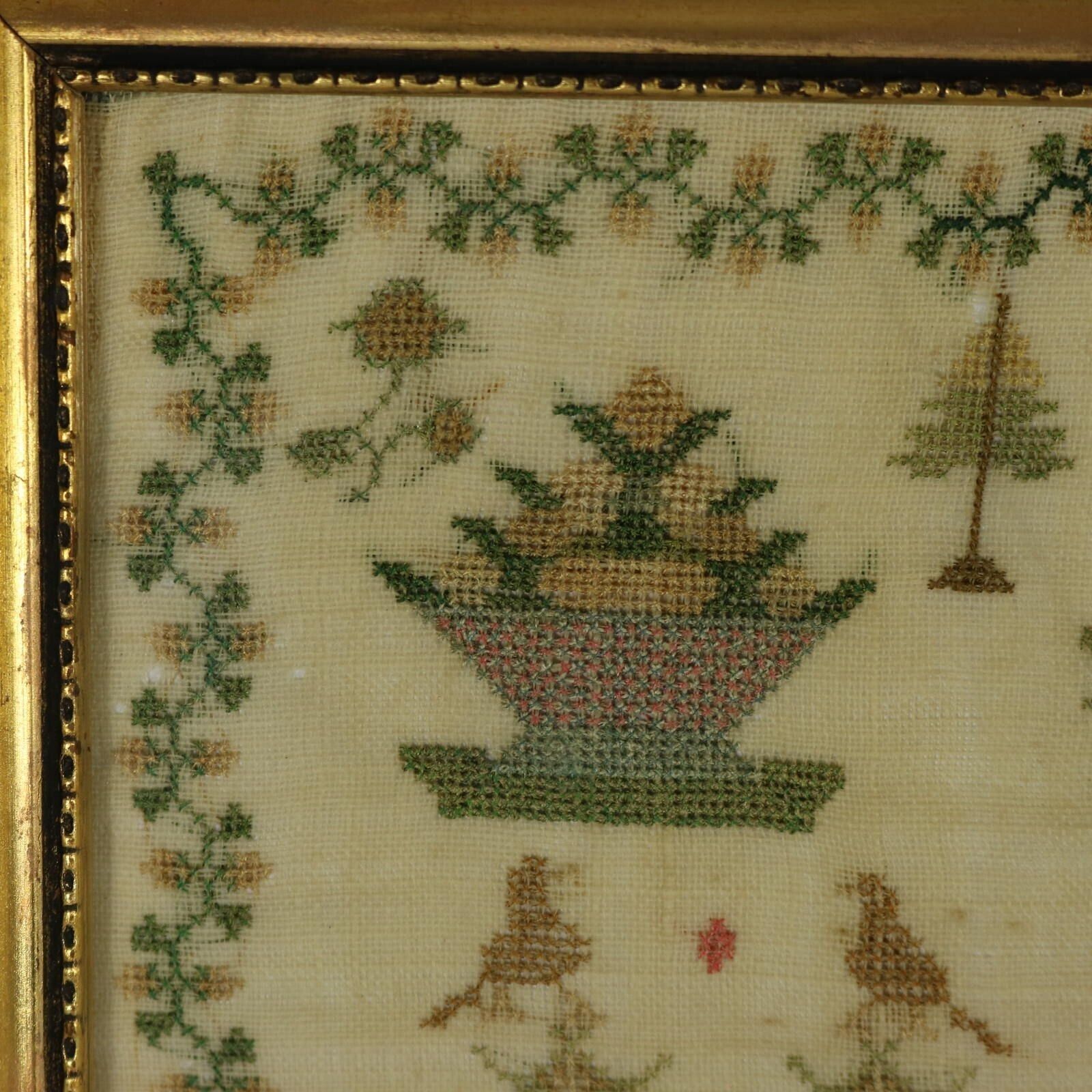 Antiek borduurwerk, 1842, door Ann Minter, 8 jaar oud photo Textiel