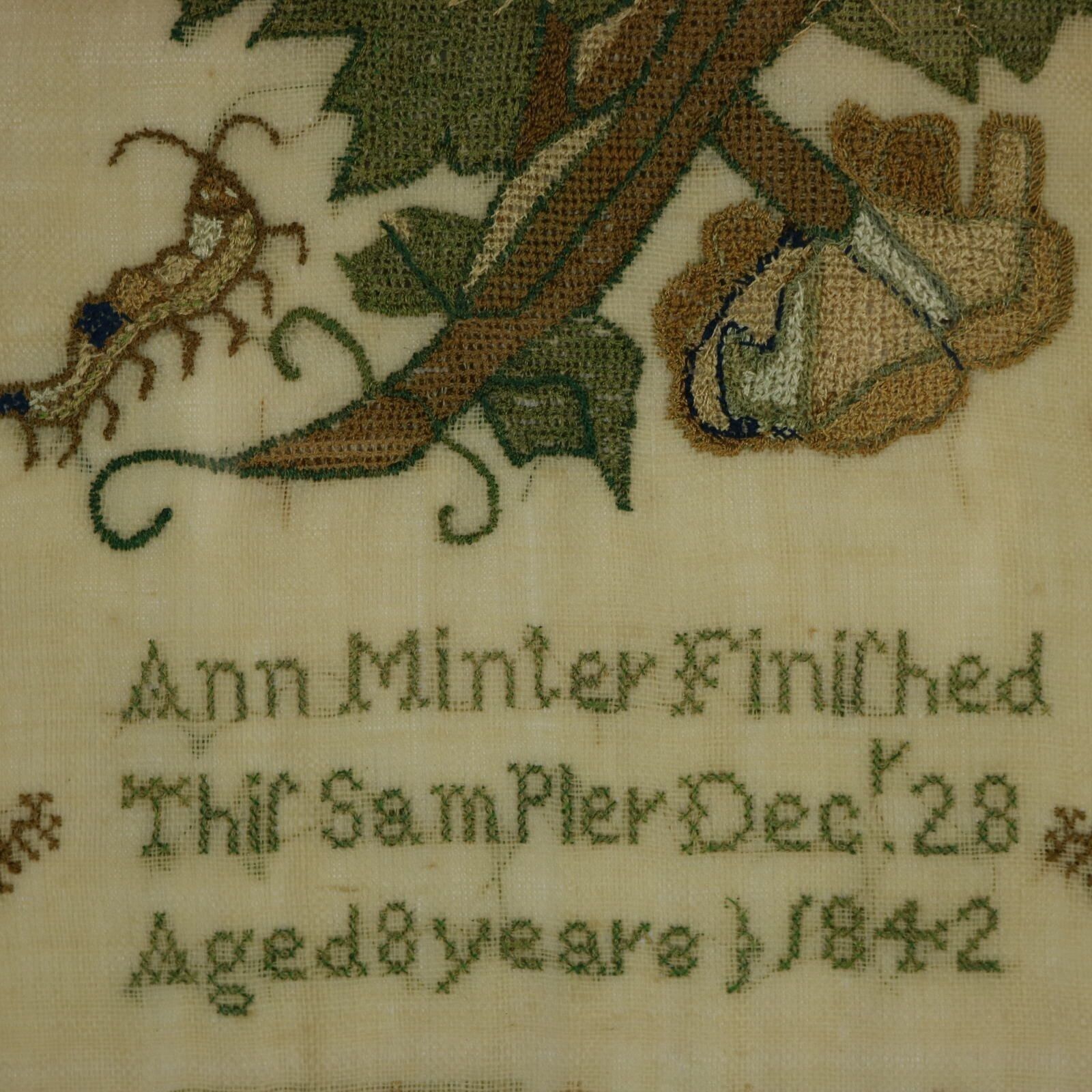 Antiek borduurwerk, 1842, door Ann Minter, 8 jaar oud photo 1570.0