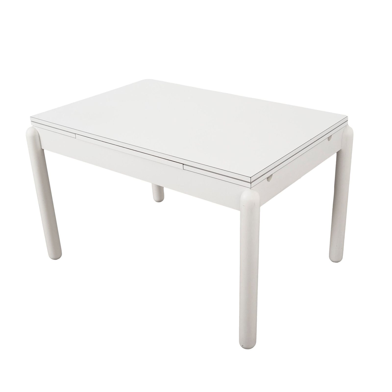 Witte uitschuifbare tafel, Italiaans design, jaren 1980, Made In Italy