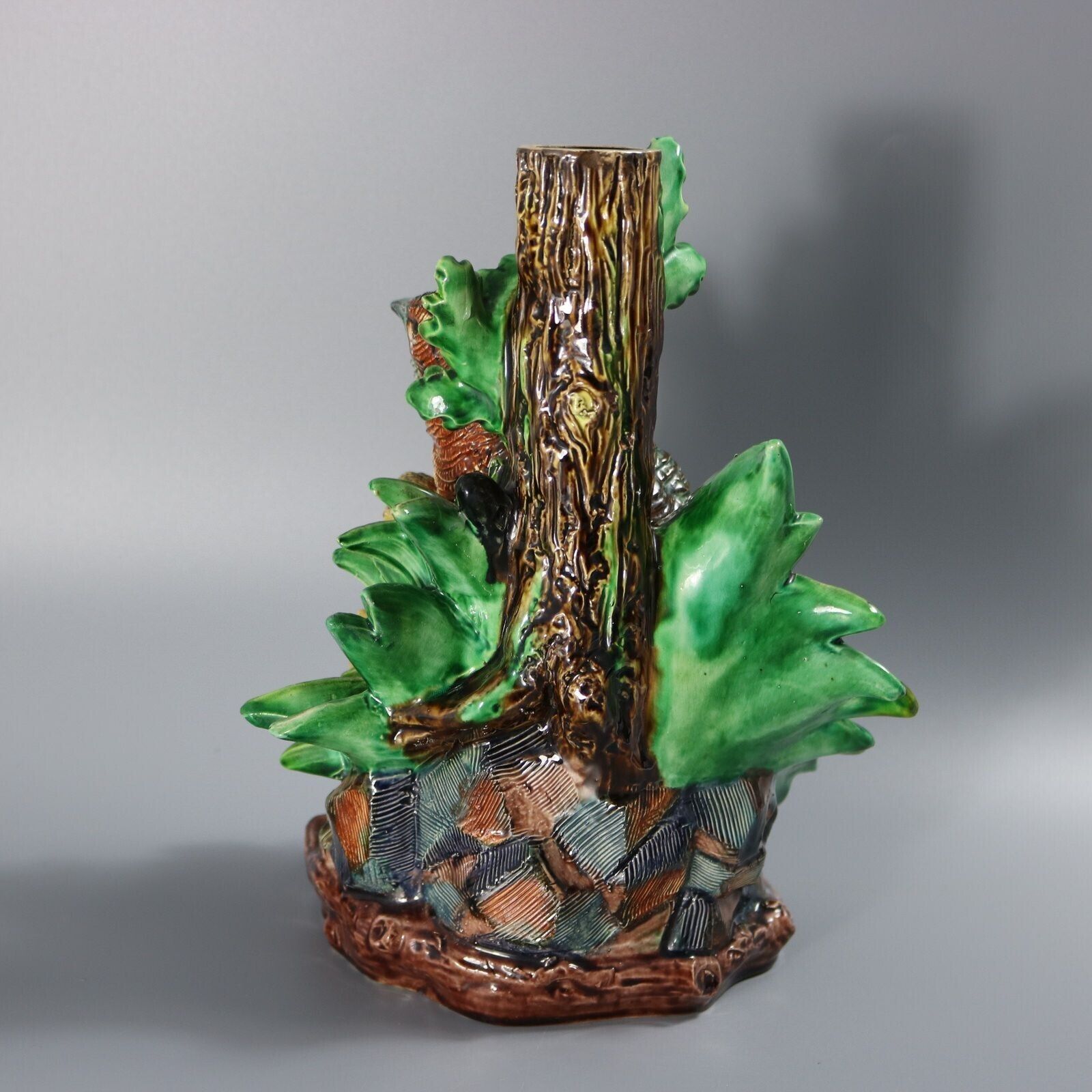 Hugo Lonitz Majolica Patrijs met Kuikens Kandelaarbasis photo 1595.0