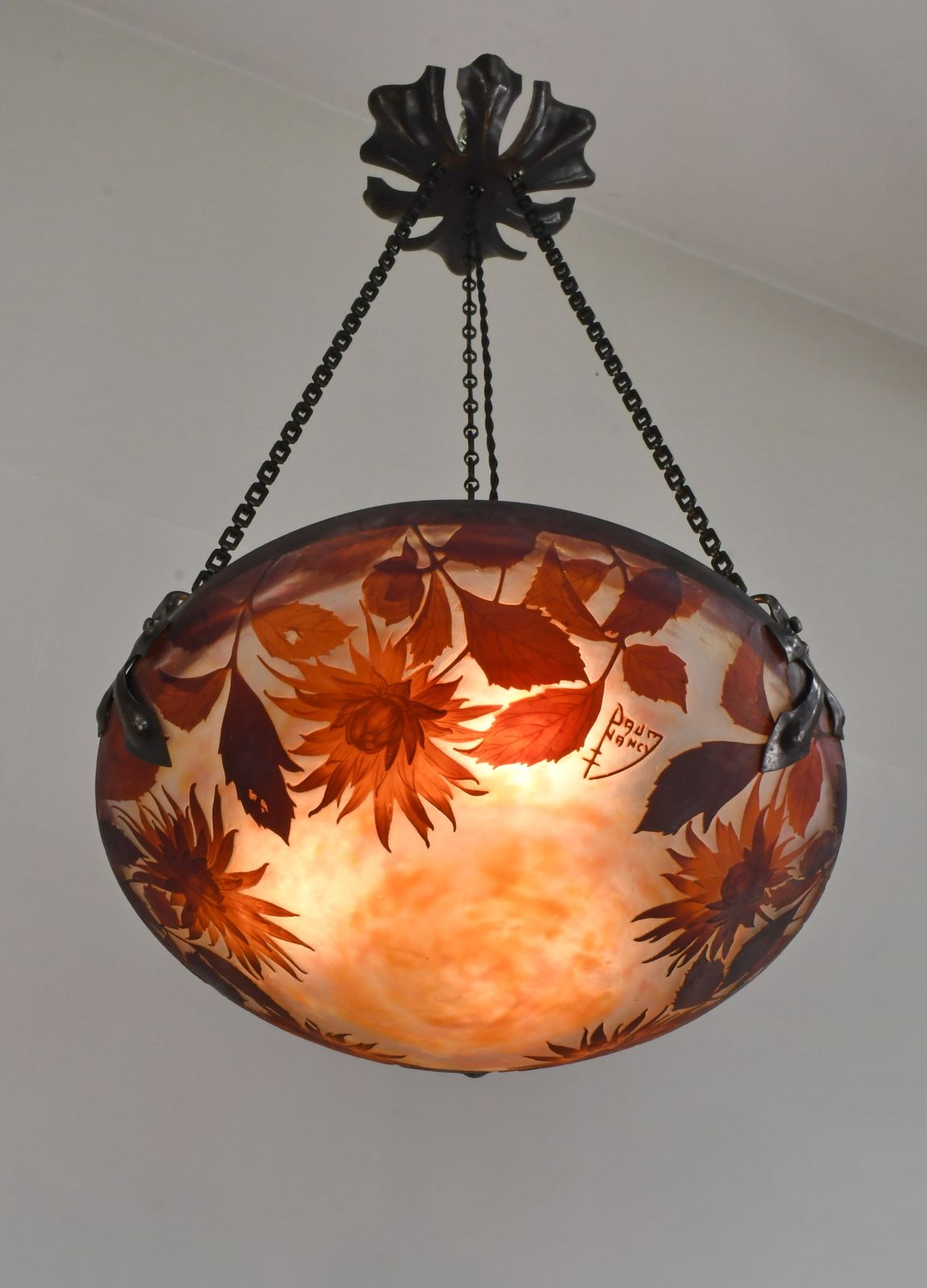 A French Art Deco Pendant Light By Daum & Majorelle 1925 France photo furniture