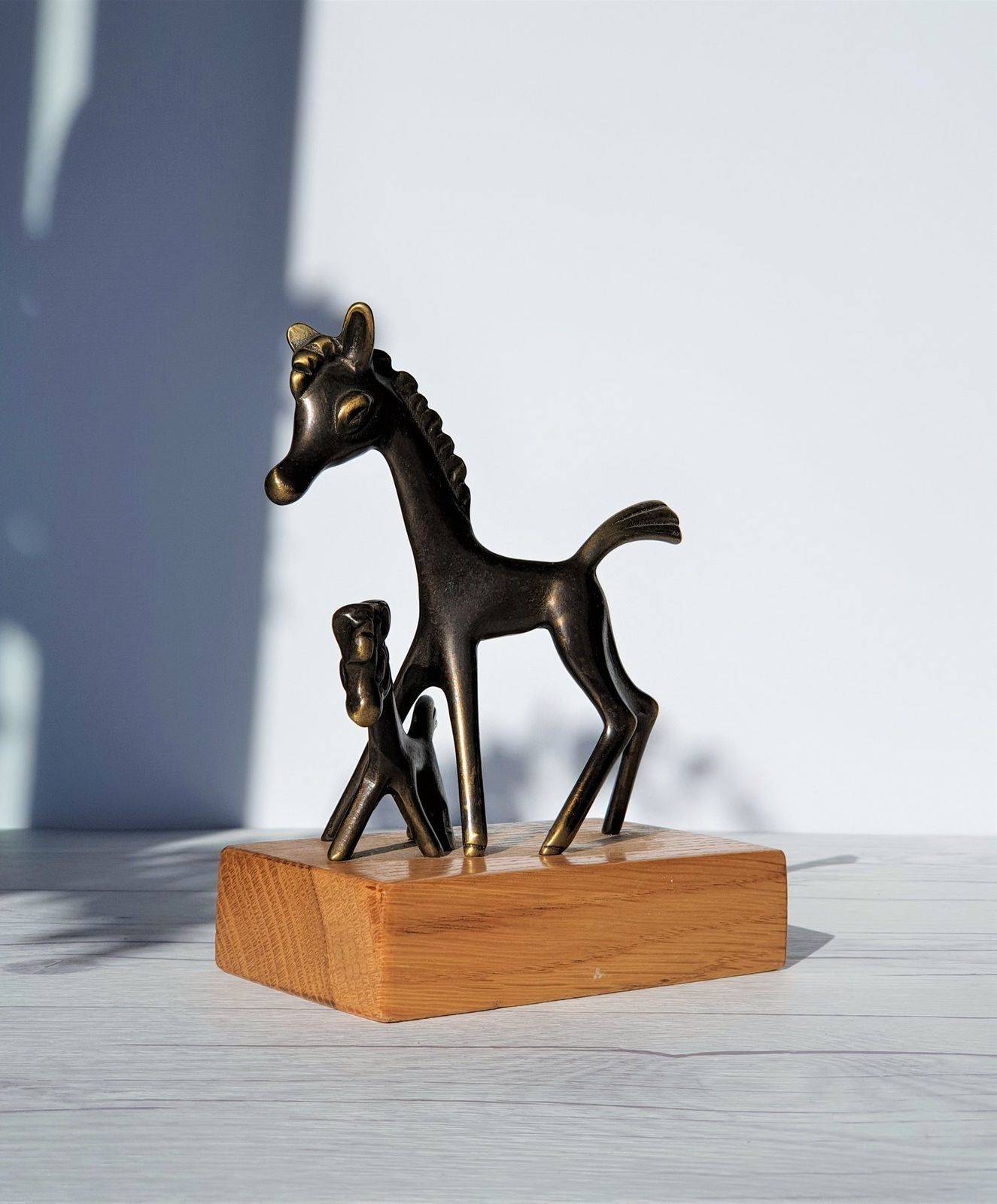 Walter Bosse For Hertha Baller Mid Century Modern Brass Horse Figurines, 1950s   60s, Austrian photo Home Decor