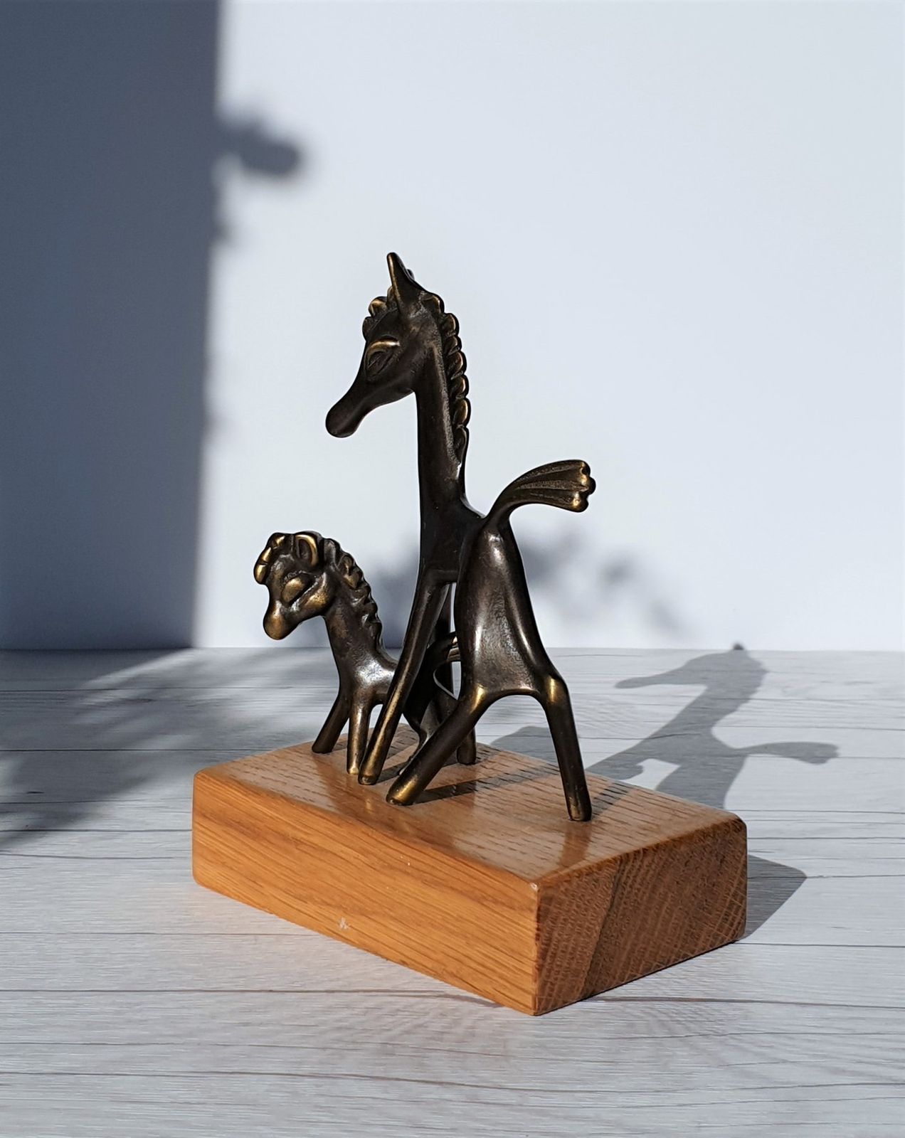 photo for sale Walter Bosse For Hertha Baller Mid Century Modern Brass Horse Figurines, 1950s   60s, Austrian