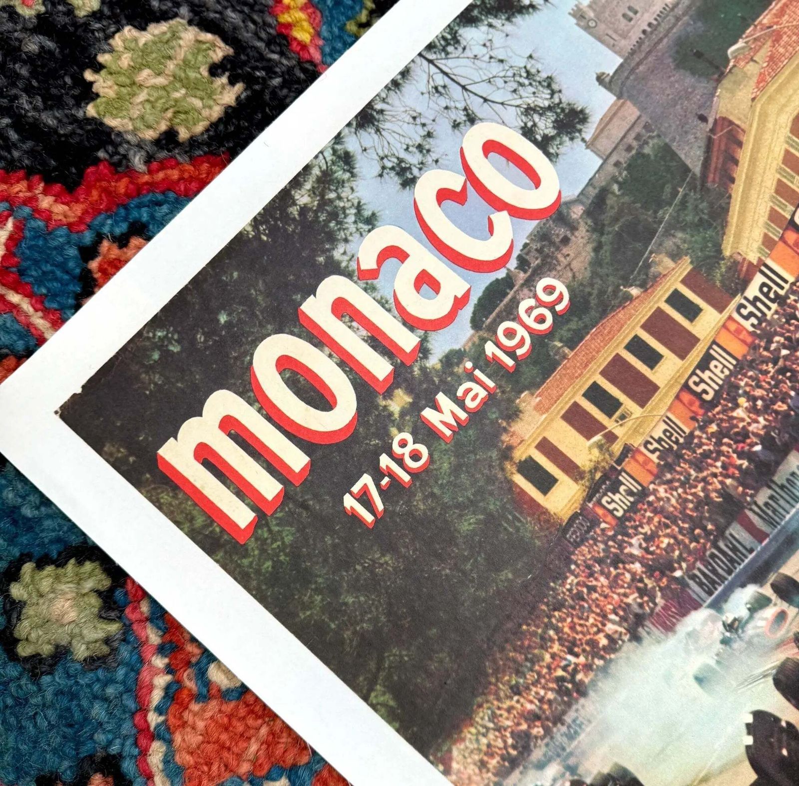 Affiche originale du Grand Prix de Monaco 1969 par Maestri sur toile de lin photo vinterior