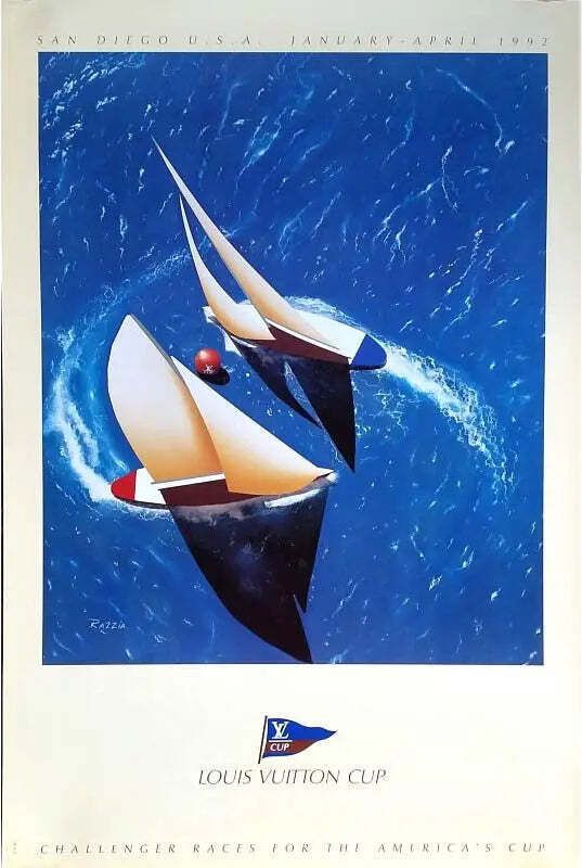 Razzia Louis Vuitton Cup 1992 San Diego Gesigneerde Poster