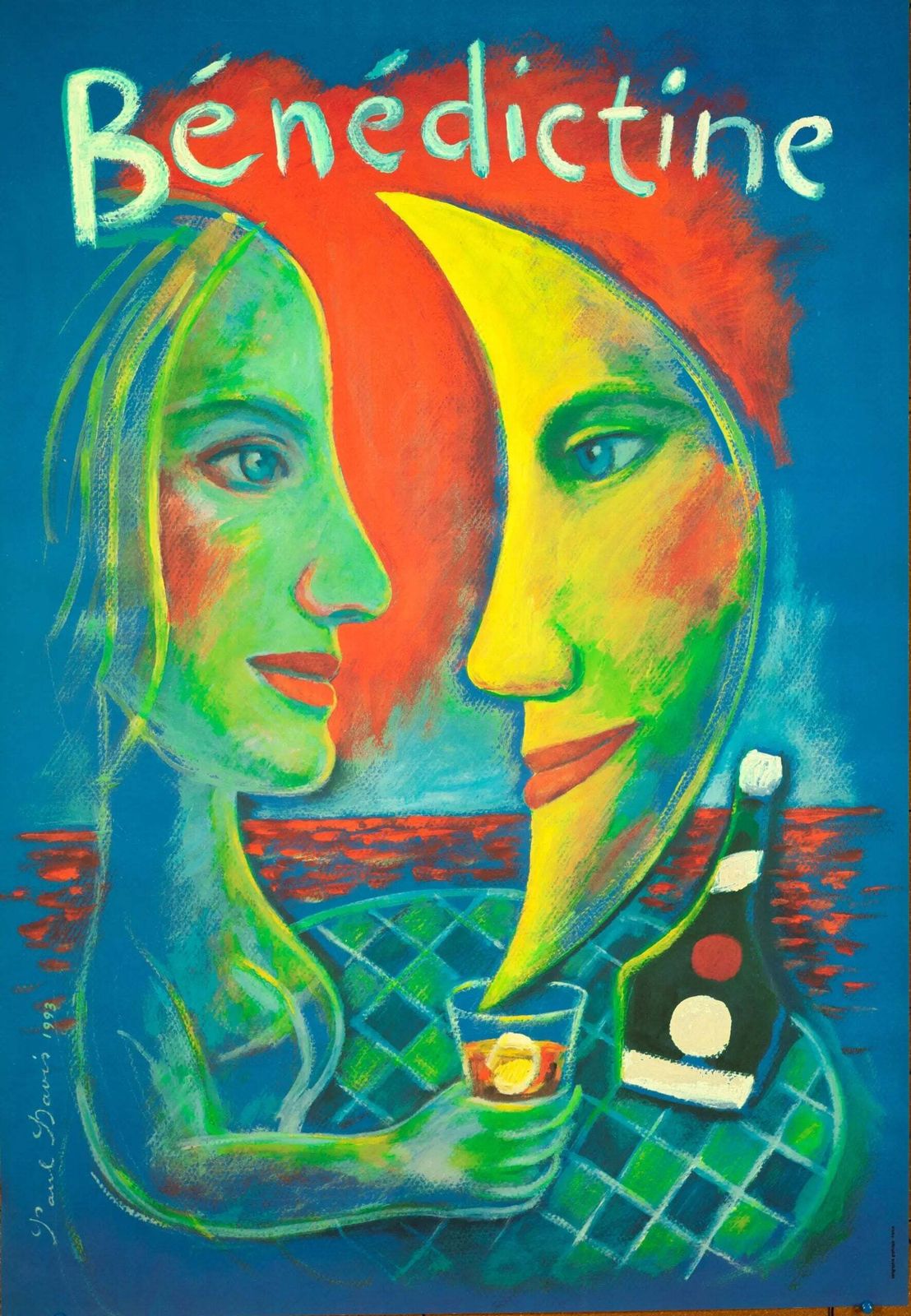 Affiche publicitaire Benedictine Liqueur 1993, par Paul Davis