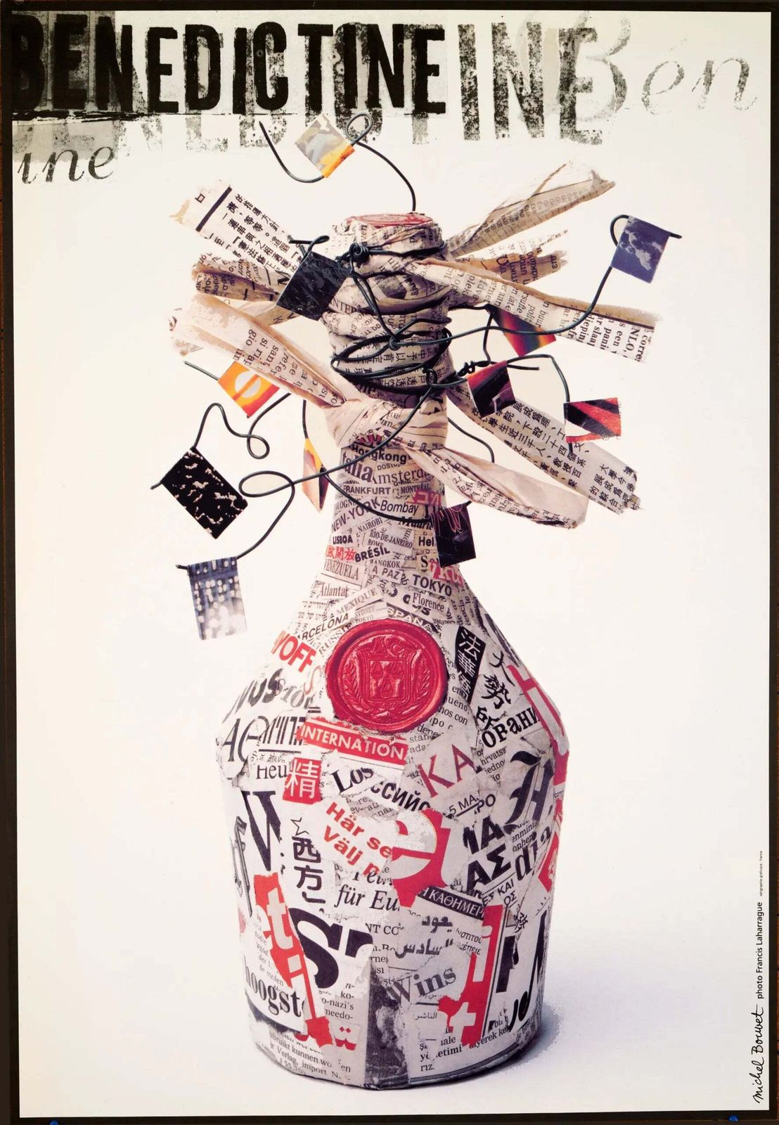 Benedictine Liqueur Michel Bouvet 1990 Franse Reclameposter