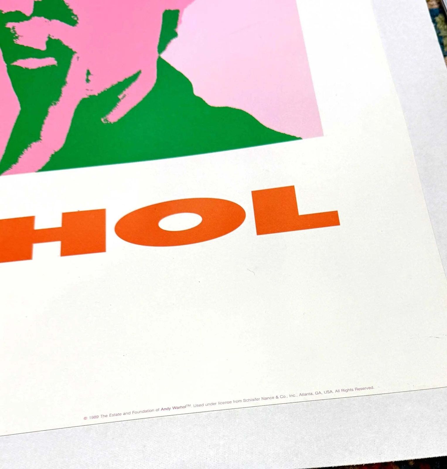 Affiche lithographique Pop Art, autoportrait Andy Warhol 1989, rare photo buy