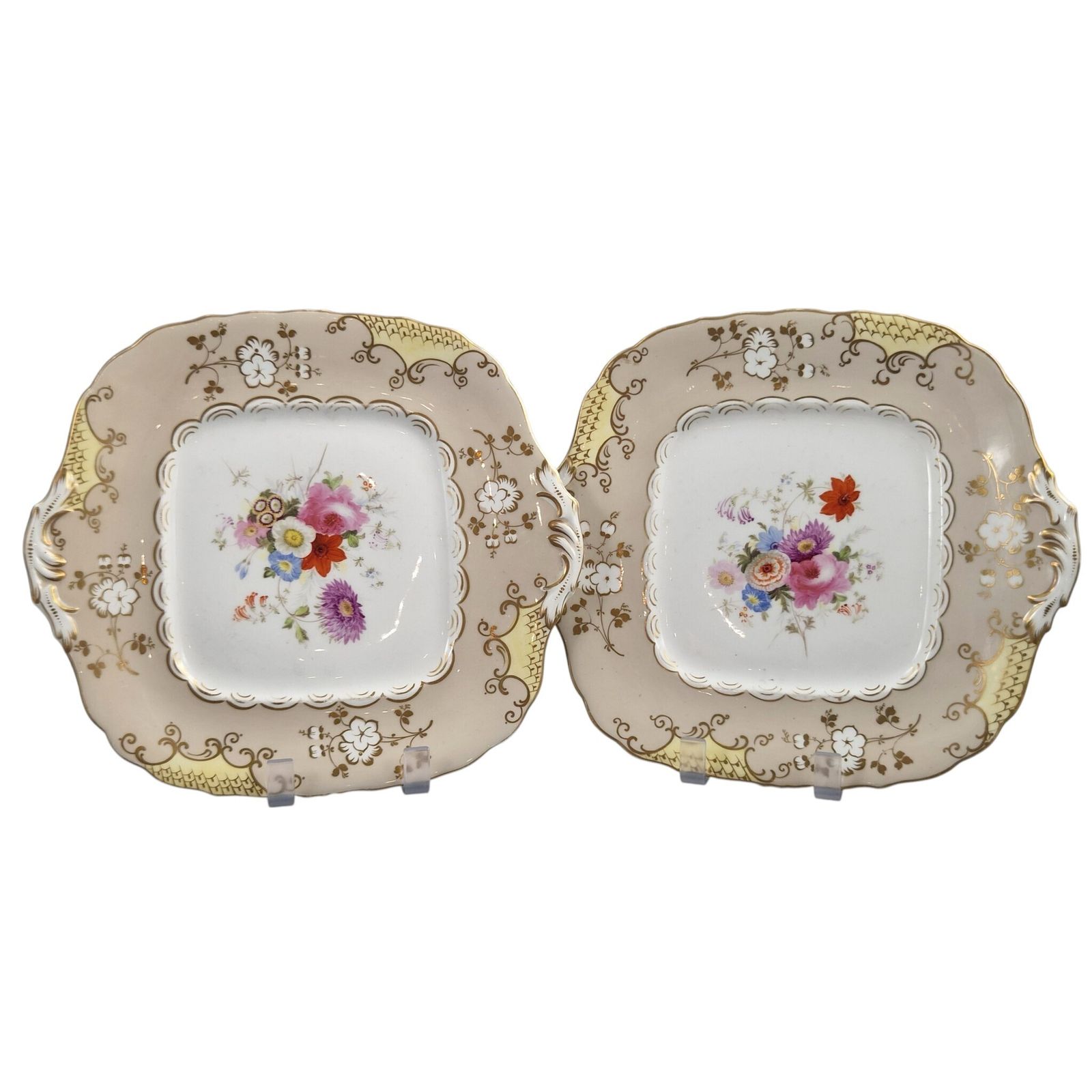 Coalport Rococo Revival Floral Dessert Dishes Toegeschreven aan Jabez Aston photo furniture