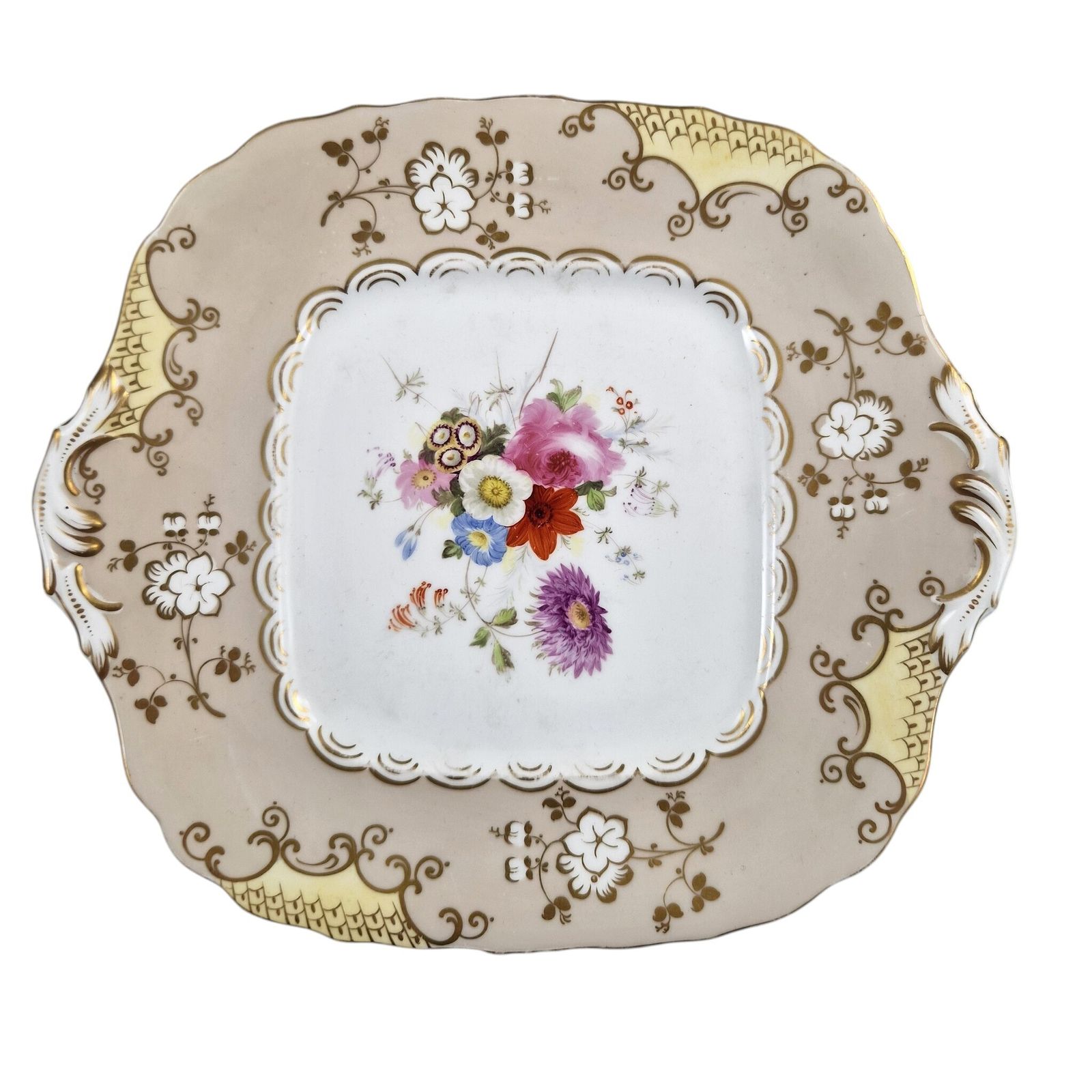 Coalport Rococo Revival Floral Dessert Dishes Toegeschreven aan Jabez Aston photo for sale