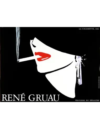 Affiche de mode La Cigarette de Rene Gruau, montée sur toile de lin