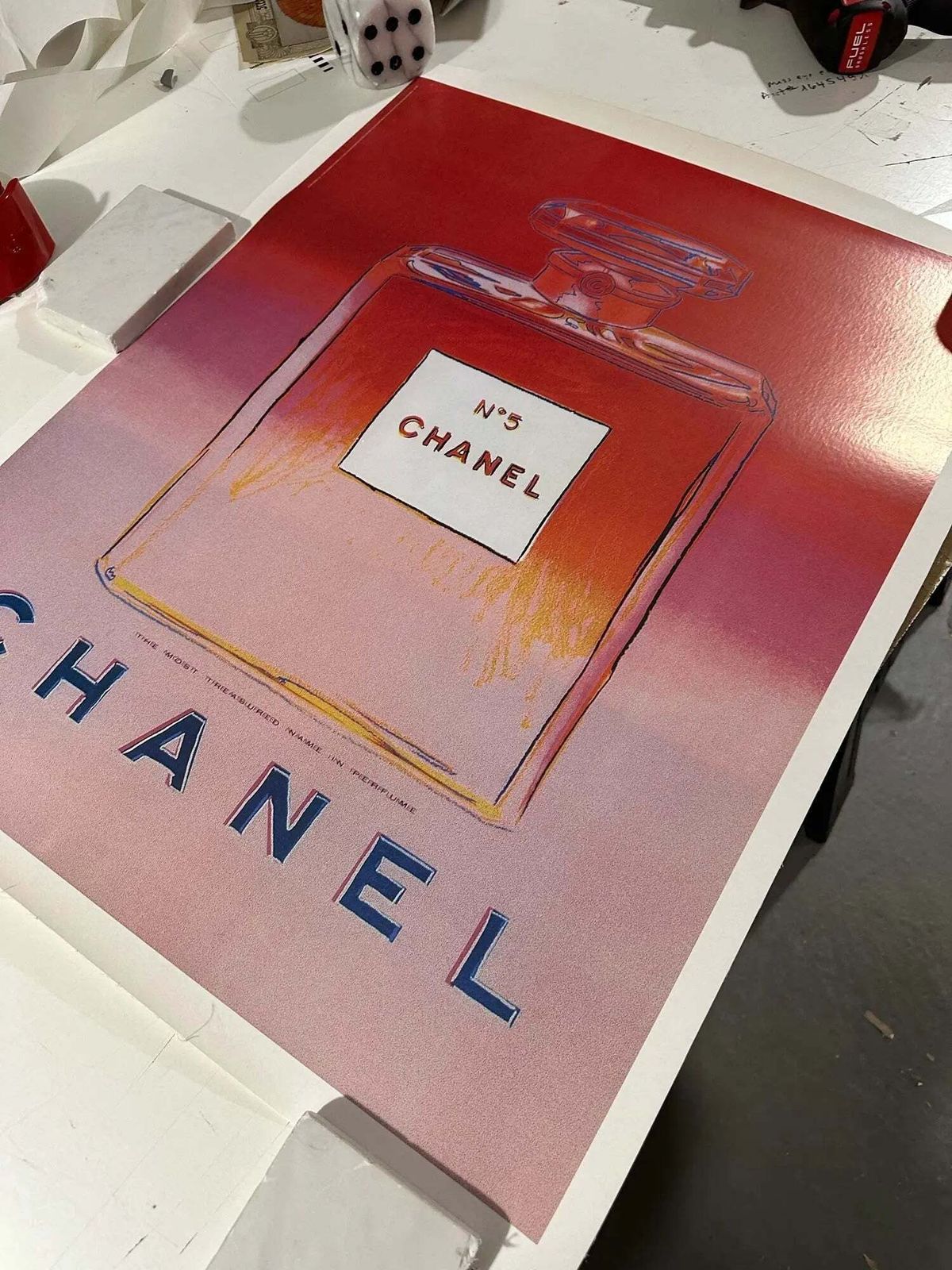 Andy Warhol Chanel N5 Red Perfume Lithograph Poster 1997 photo for sale