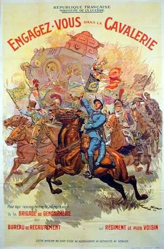 Vintage 1927 Georges Scott Franse Cavalerie Werving Militaire Lithografie Poster
