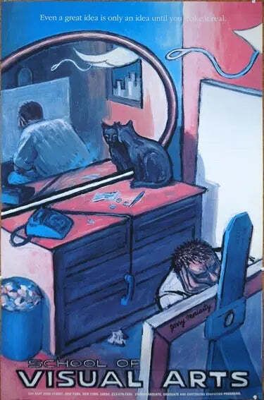Original 1989 School Of Visual Arts New York Jerry Moriarty Serigraph Poster