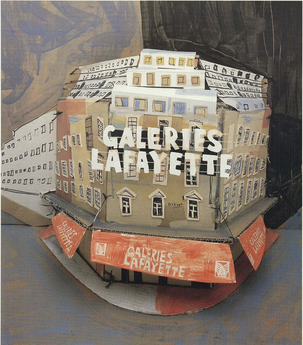 Katsuhiko Hibino Galerie Lafayette 1988 Gesigneerde Genummerde Oplage Poster photo for sale