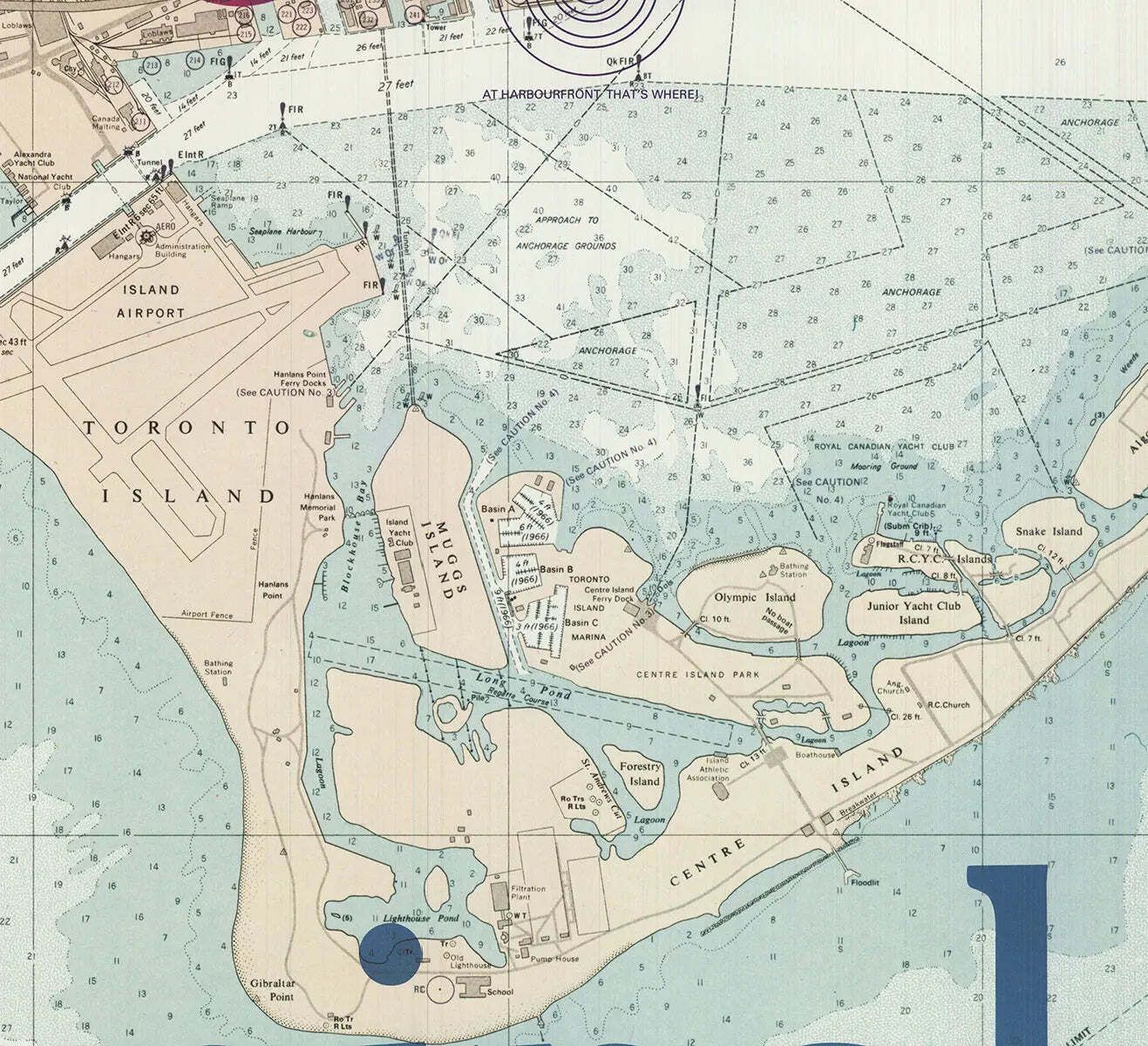 Zeidler Roberts Queen's Quay Terminal Toronto Map Lithograph Art Poster photo for sale
