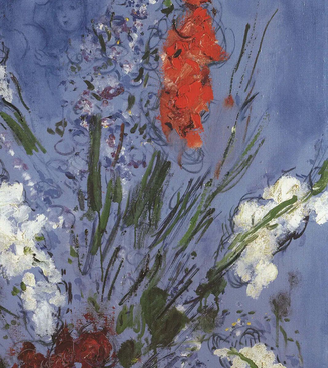 Marc Chagall Les Glaieuls 2002 Offset Lithograph Floral Art Poster photo Art