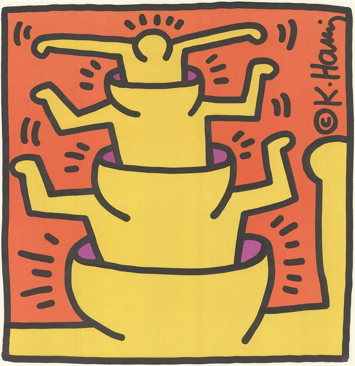 Keith Haring Learning Through Art 1990 Original Limited Edition Lithograph photo furniture