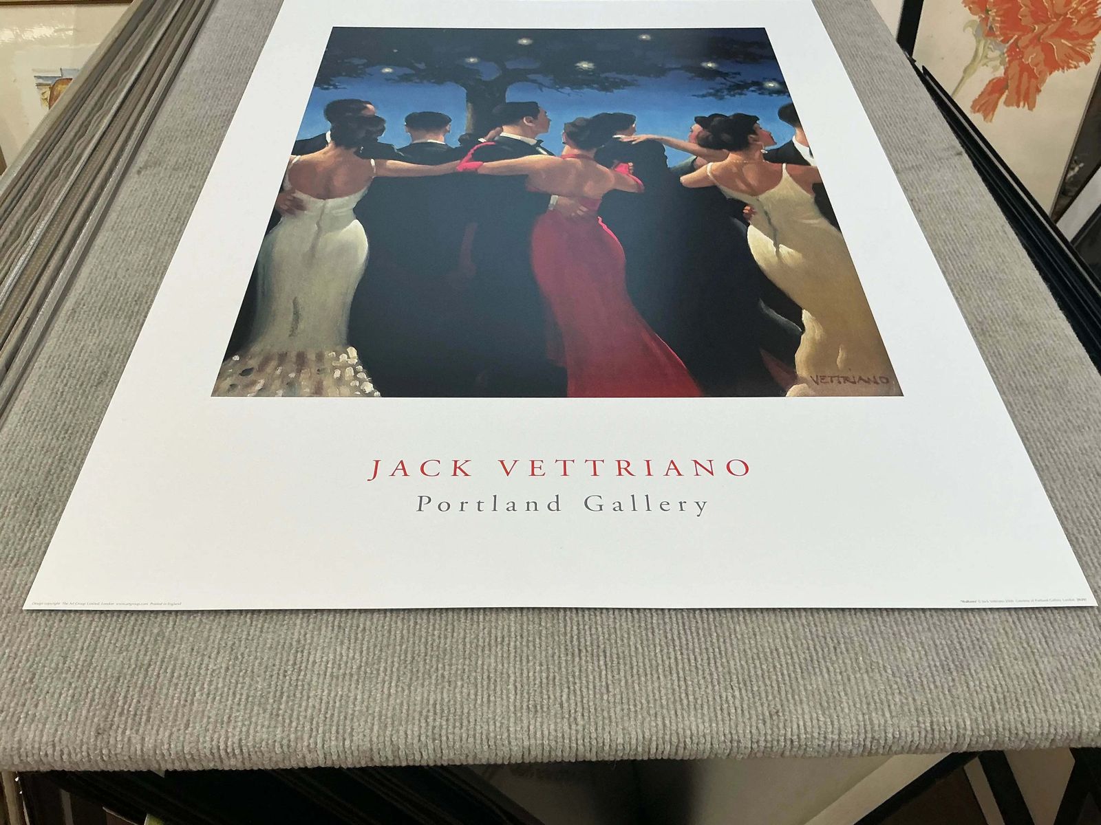 Jack Vettriano Waltzers 2000 Large Offset Lithograph Romantic Art Print photo vintage