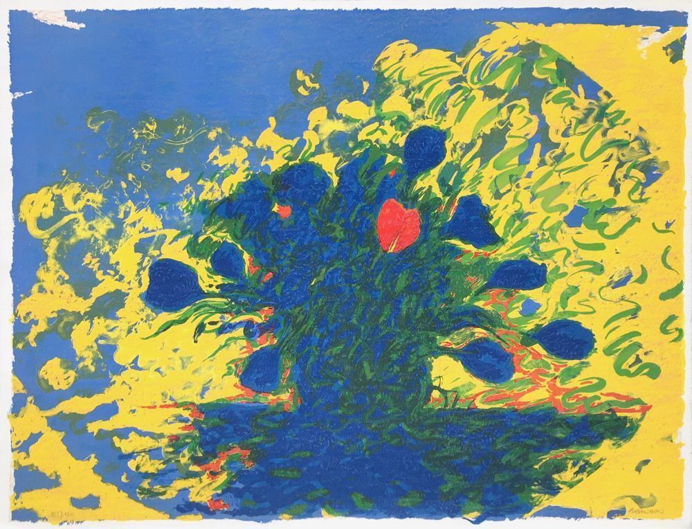 Frédéric Brandon Gesigneerde Lithografie Gerbe De Fleurs I