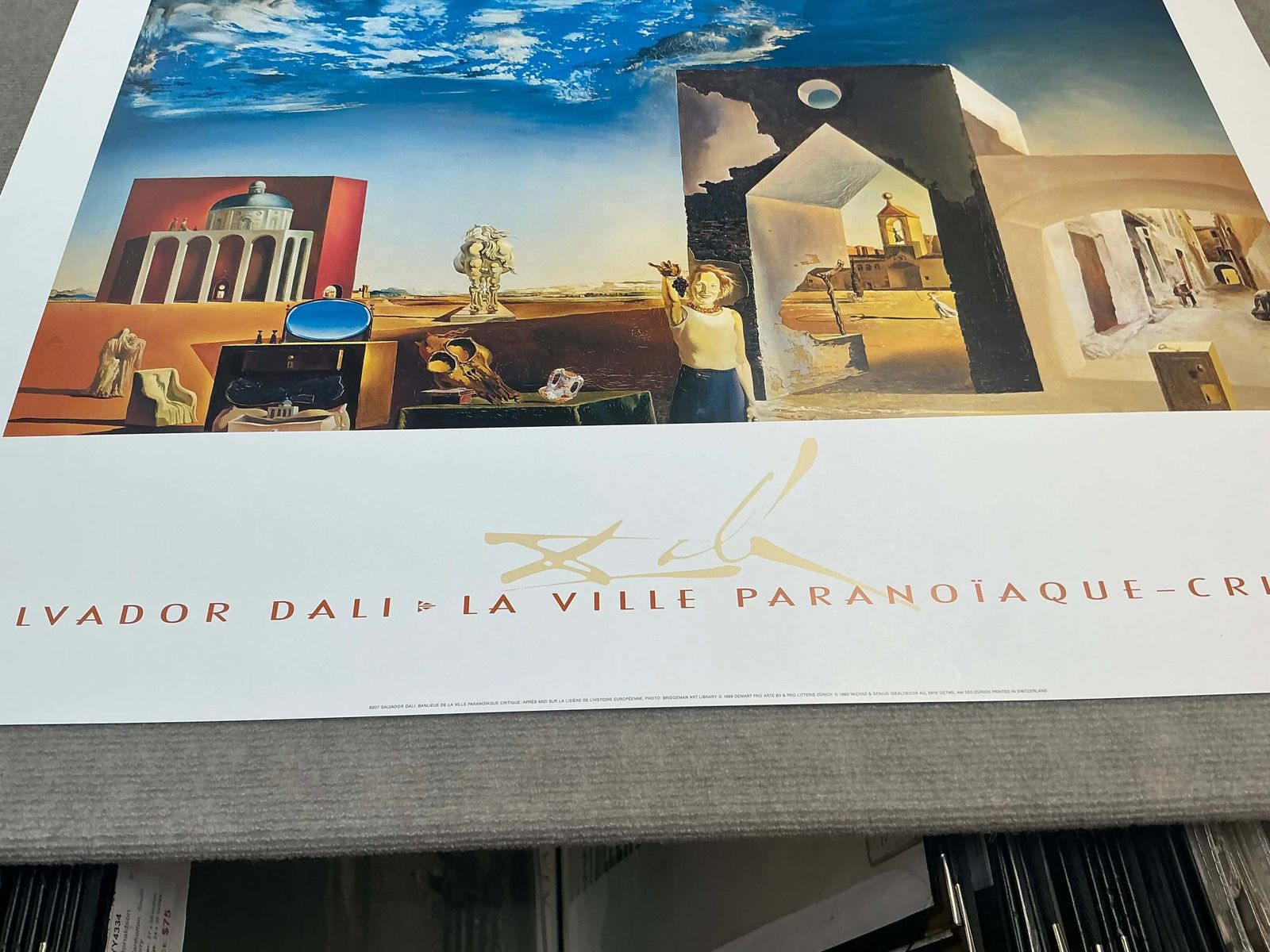 photo furniture Salvador Dali Paranoiac Critical Town 1989 Offset Lithograph Art Poster