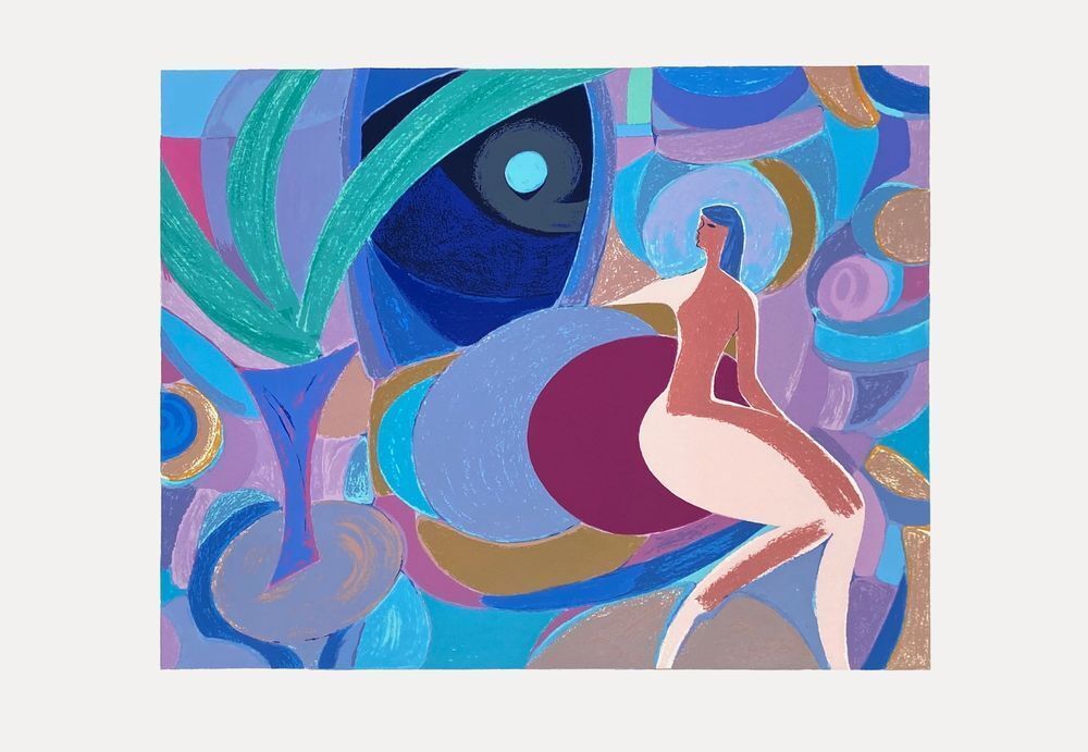 Wallace Sommers Screenprint Femme Au Canapé 1988