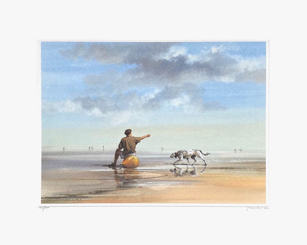 Alain Gaudin Gesigneerde Litho La Plage 1994