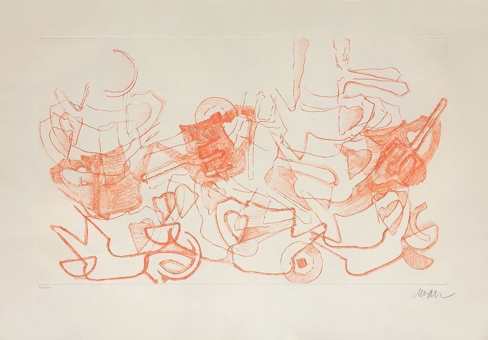 Fernandez Arman Gesigneerde Ets Les Théières 1973