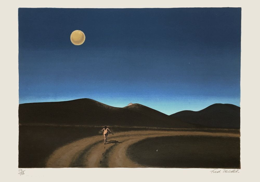 Lithographie signée Fred Zeller Fuite En Avant 1975
