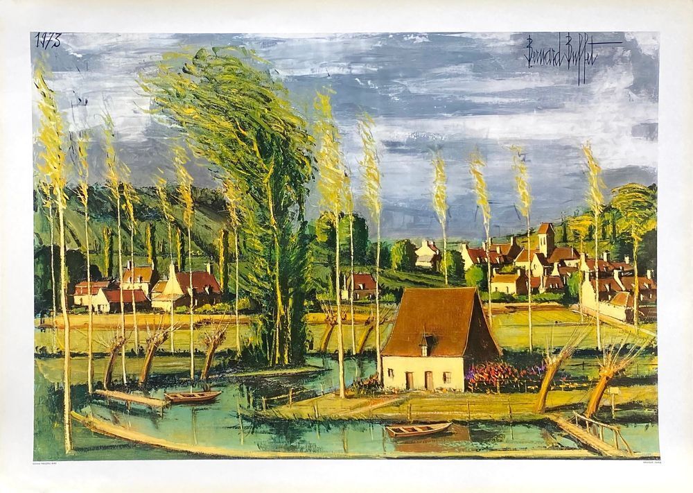 Affiche Bernard Buffet Village au soleil 1973