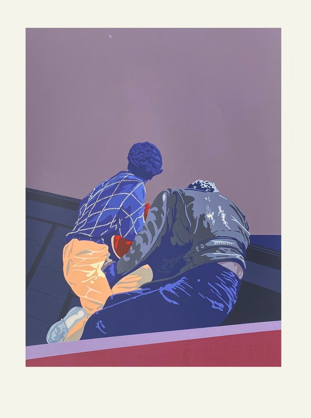 Charles Pascarel Screenprint En Bâteau 1986