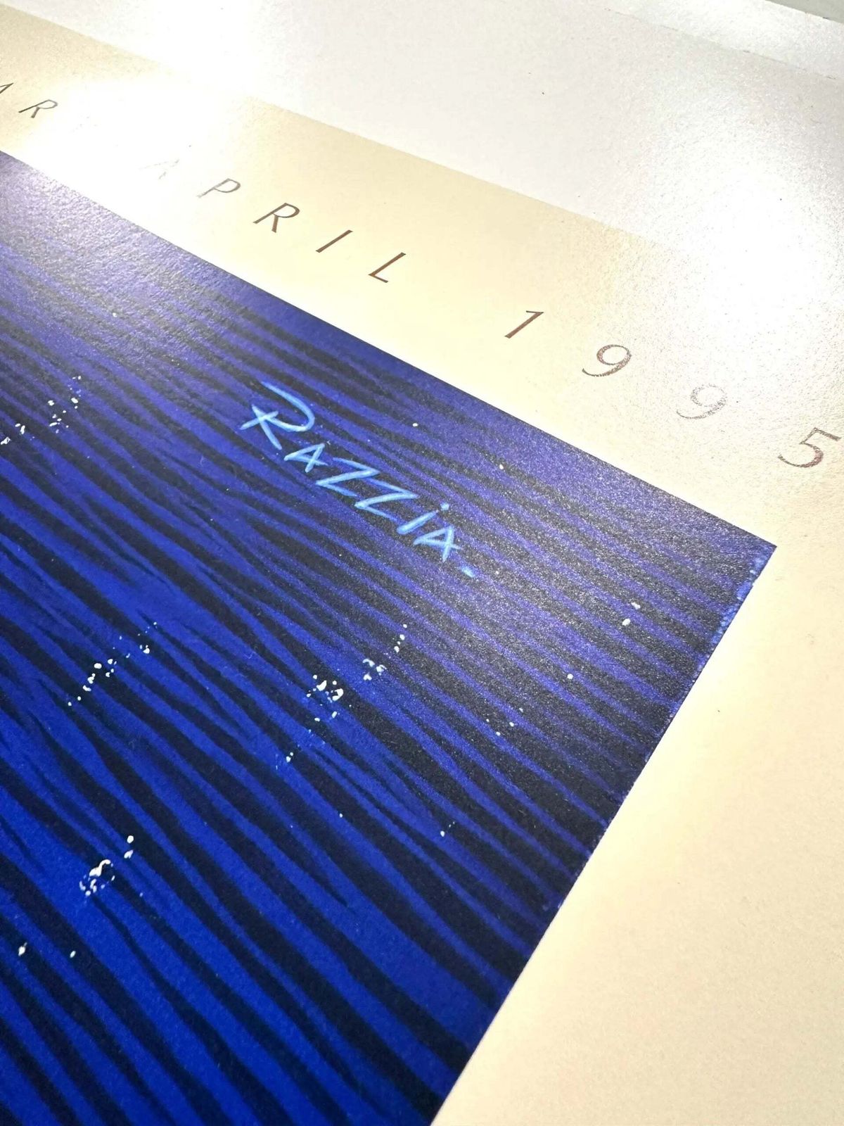 Affiche sérigraphiée Razzia, Louis Vuitton Cup 1995 San Diego, signée photo for sale