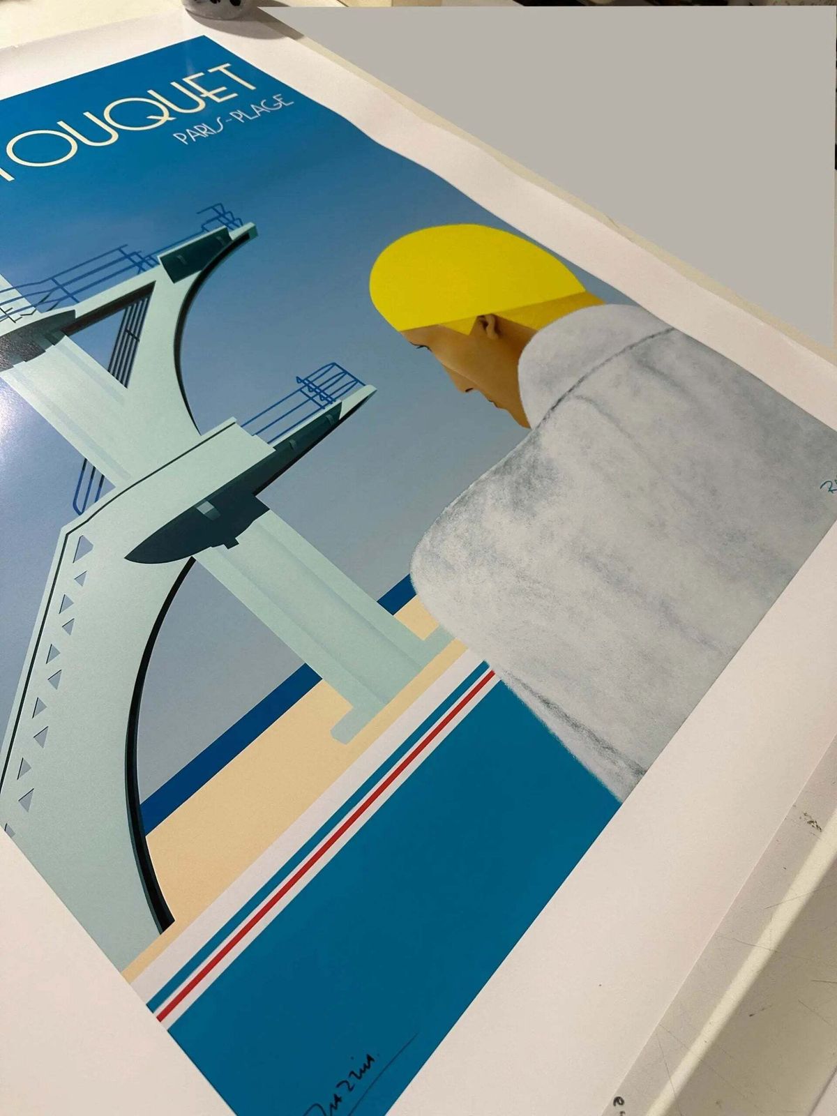Le Touquet Paris Plage Poster, met de hand gesigneerd door Razzia photo for sale