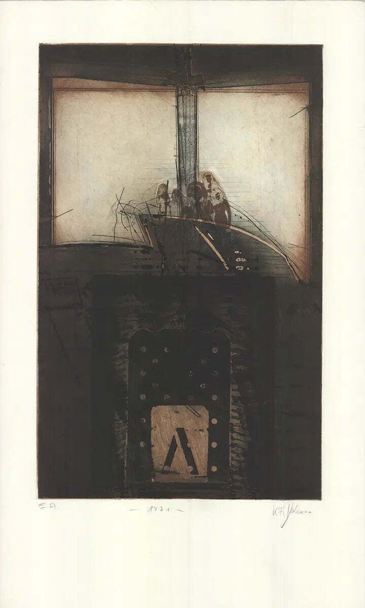Karl Fred Dahmen Signed Untitled 1971 Original Abstract Etching Print