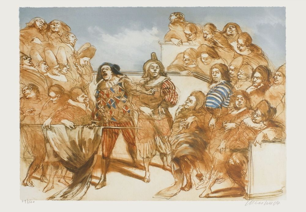 Claude Weisbuch Signed Lithograph Le Théâtre De Molière 1985