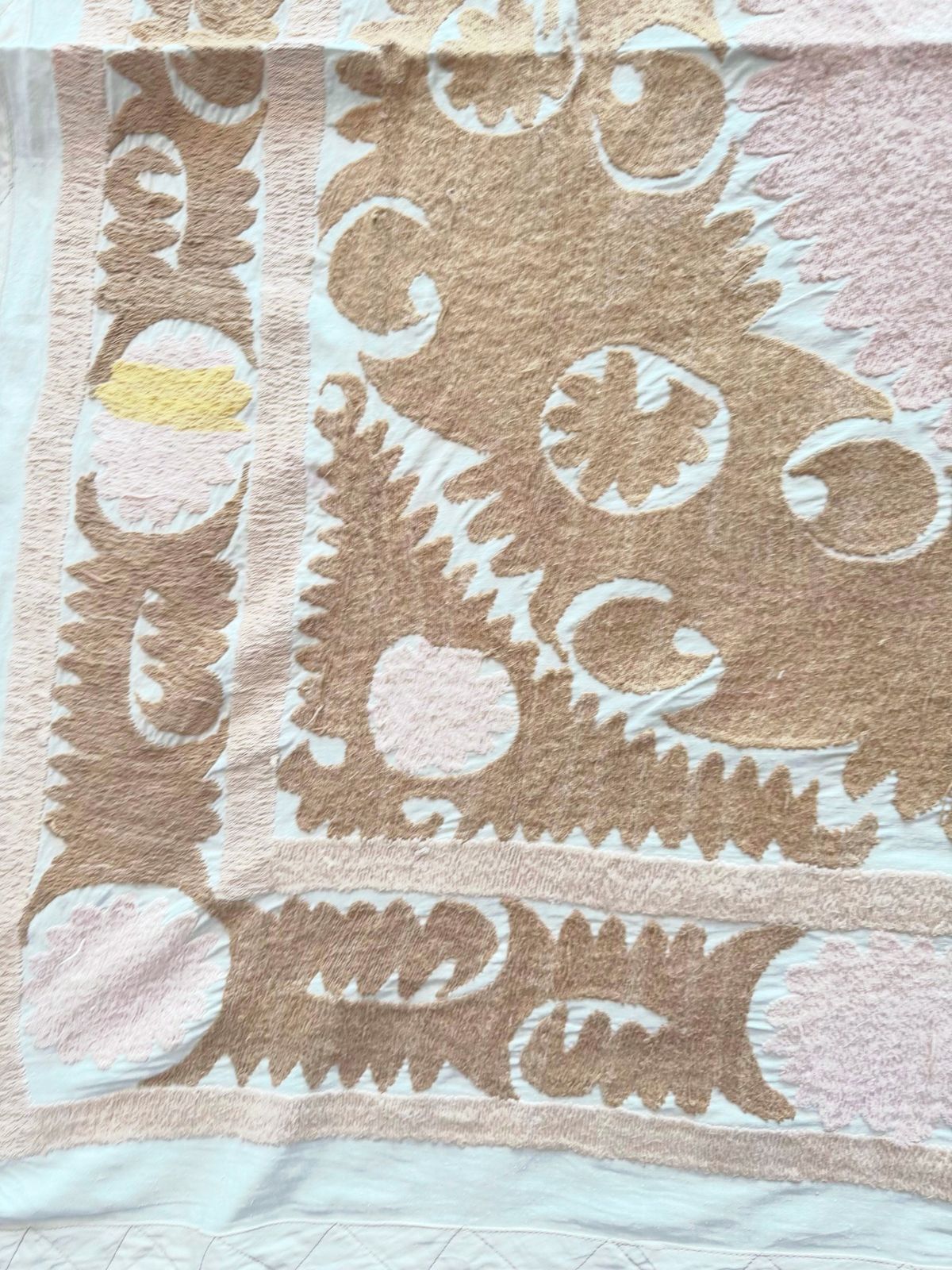 Uzbek Suzani Tablecloth   Handmade Textile 132 X 146 Cm photo for sale