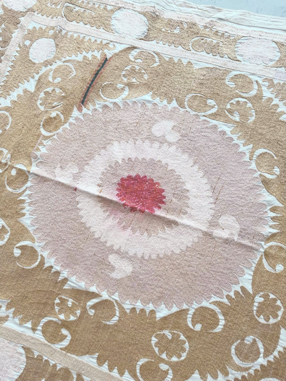 Uzbek Suzani Tablecloth   Handmade Textile 132 X 146 Cm photo buy