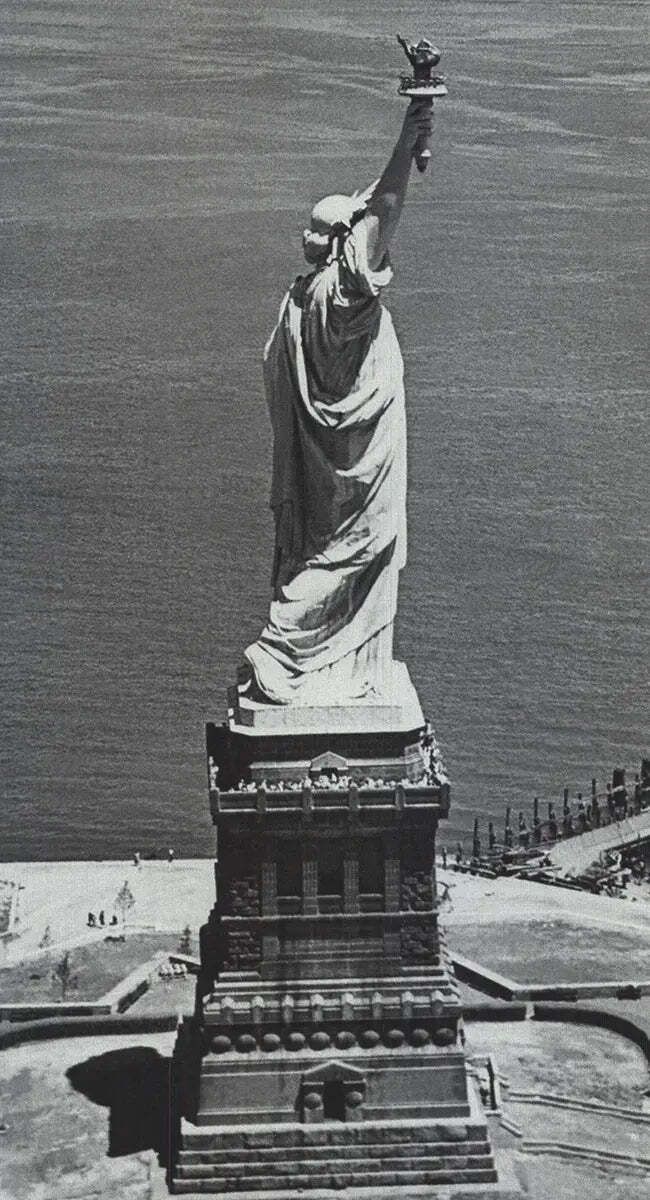 Liberty View New York City Monochrome Offset Lithograph Poster Print photo furniture