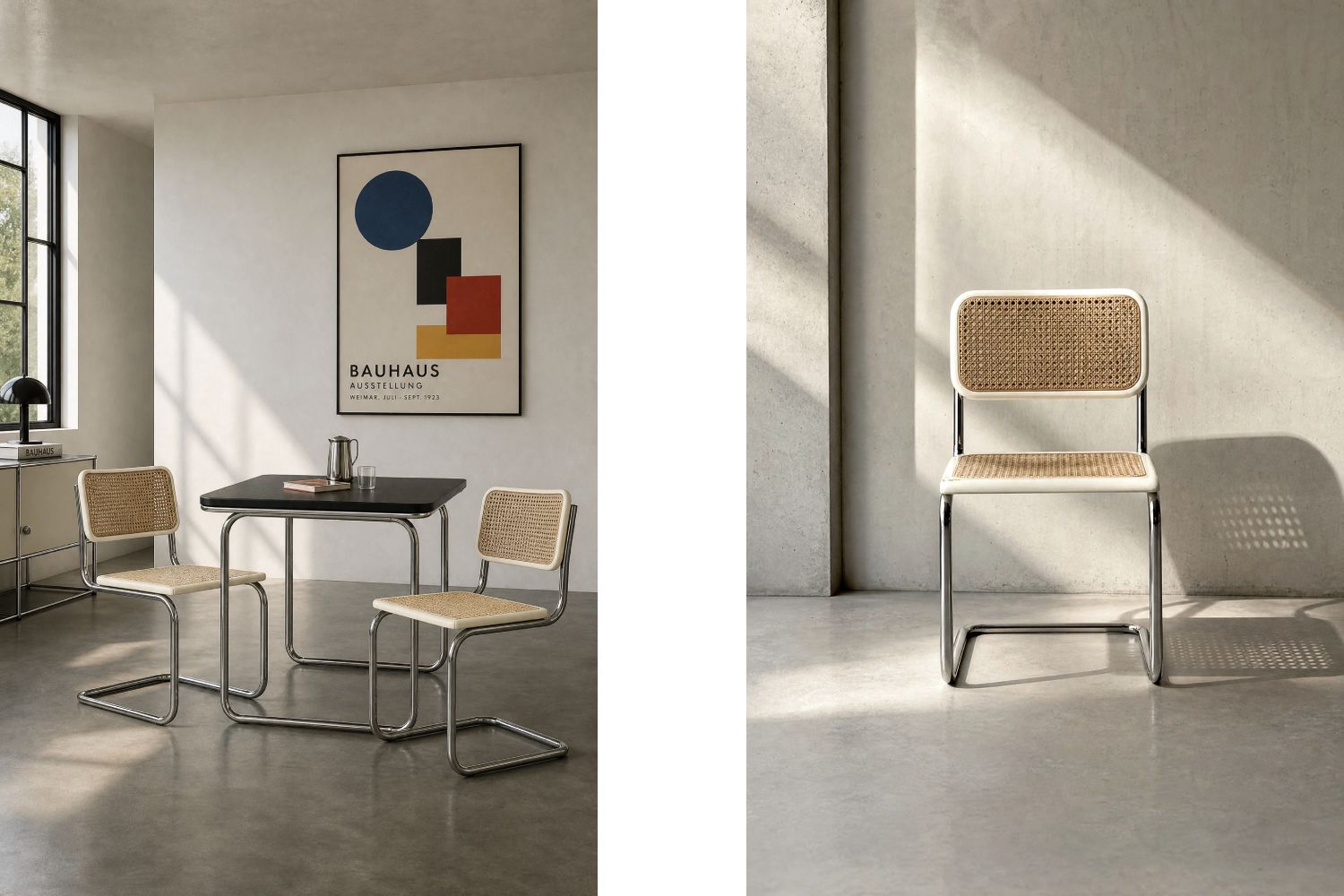 Mid-century modern houten stoelen met vlechtwerk, Italië, jaren 1980, set van 2 photo 757.0