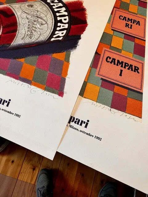 Milton Glaser Signed Campari 1992 Original Serigraph Arches Paper Poster photo furniture