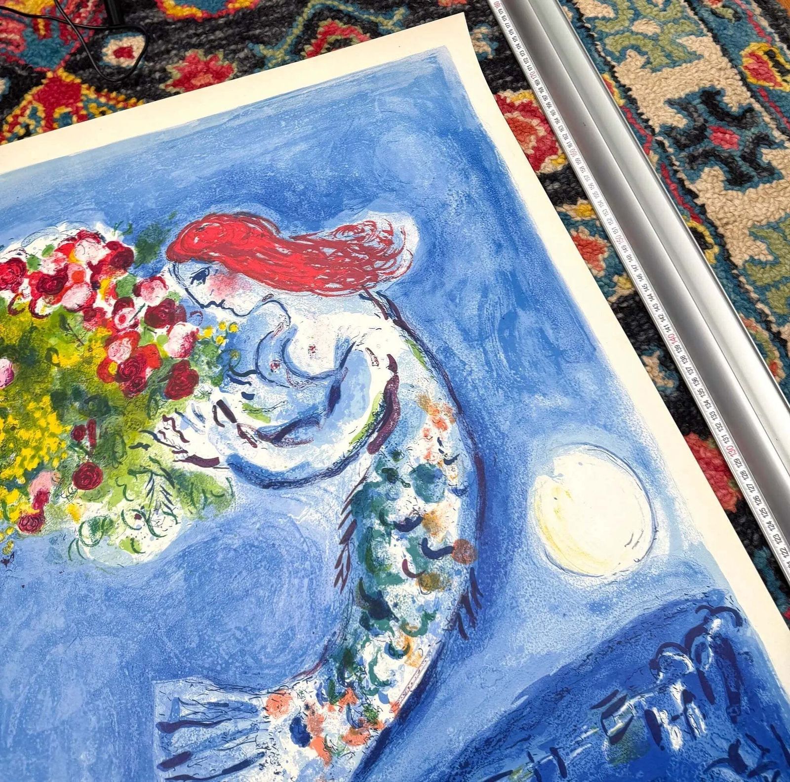 Affiche lithographique sur pierre Marc Chagall Baie des Anges, 1962 photo furniture