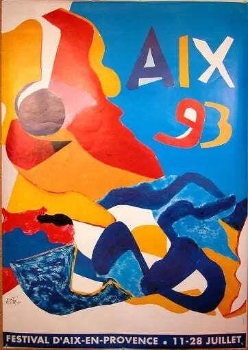 Original 1993 Festival De Aix En Provence Esteve Large Serigraph Poster