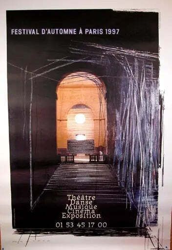 1997 Festival D'automne Paris grote zeefdruk kunstposter