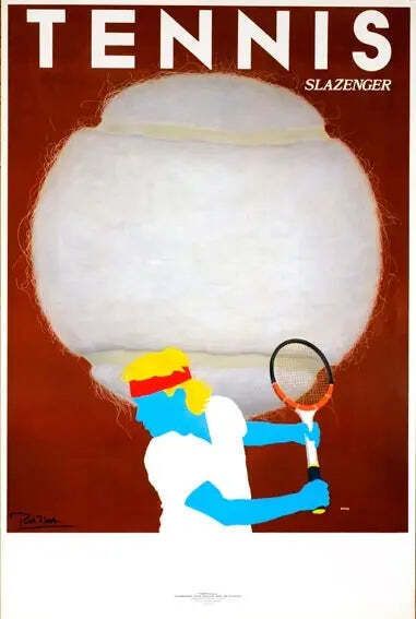 Slazenger Tennis Serigrafie Poster van Razzia, Handsigneerd
