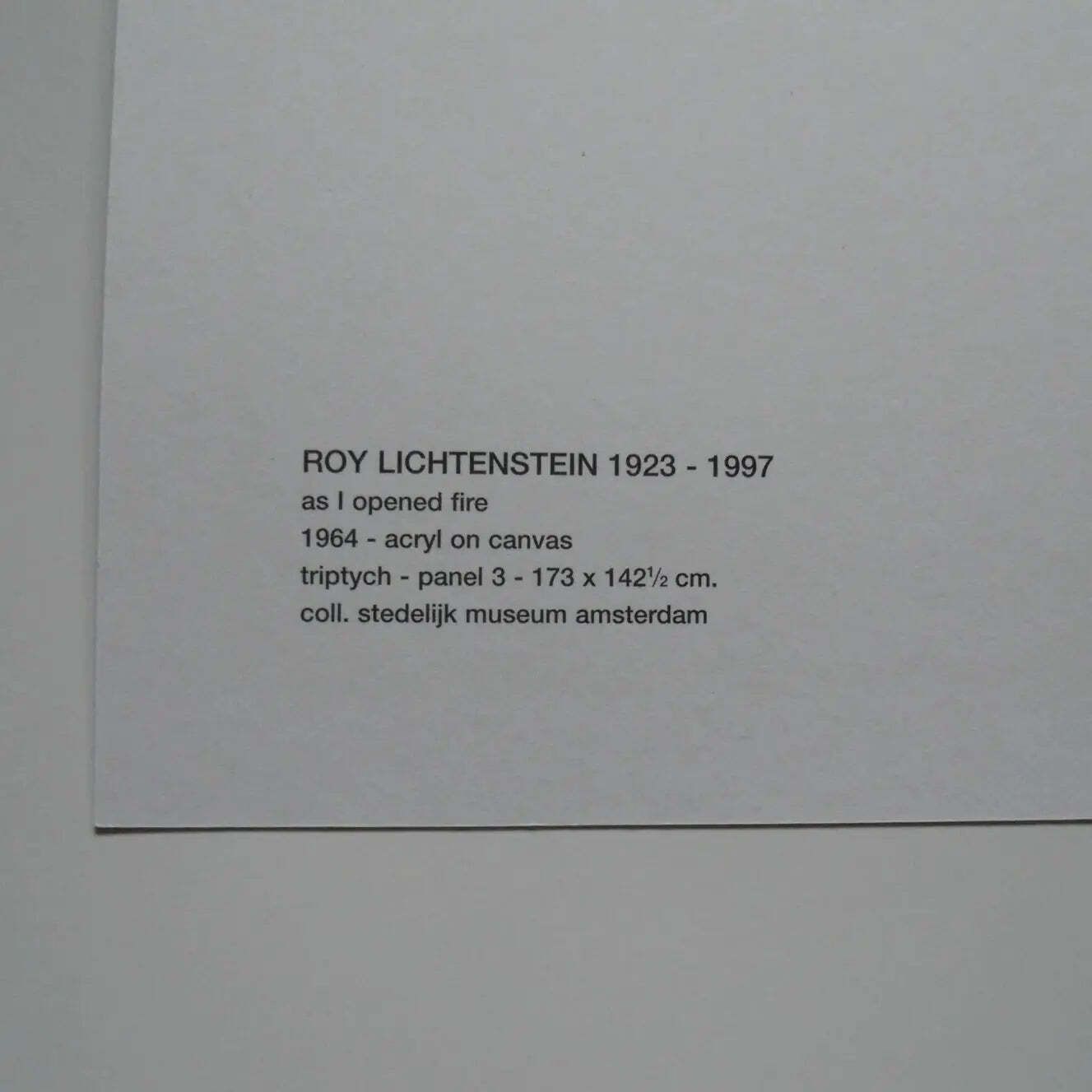 Roy Lichtenstein As I Opened Fire Limited Edition Offset Lithograph Print photo furniture