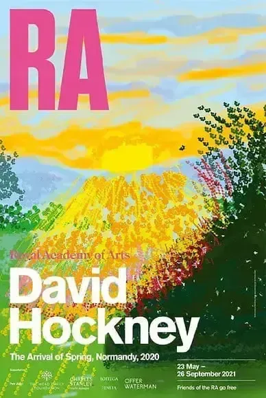 Original David Hockney Royal Academy 2021 Offset Lithograph Exhibition Art Poster