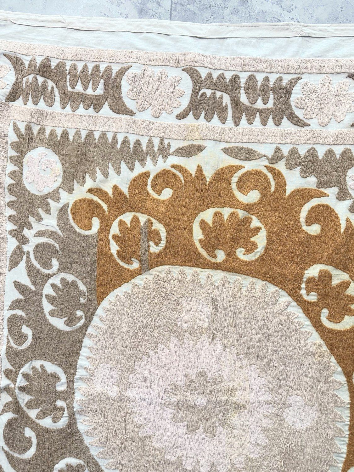 Boho Suzani Borduurwerk Wanddecoratie 120 x 134 cm photo vinterior